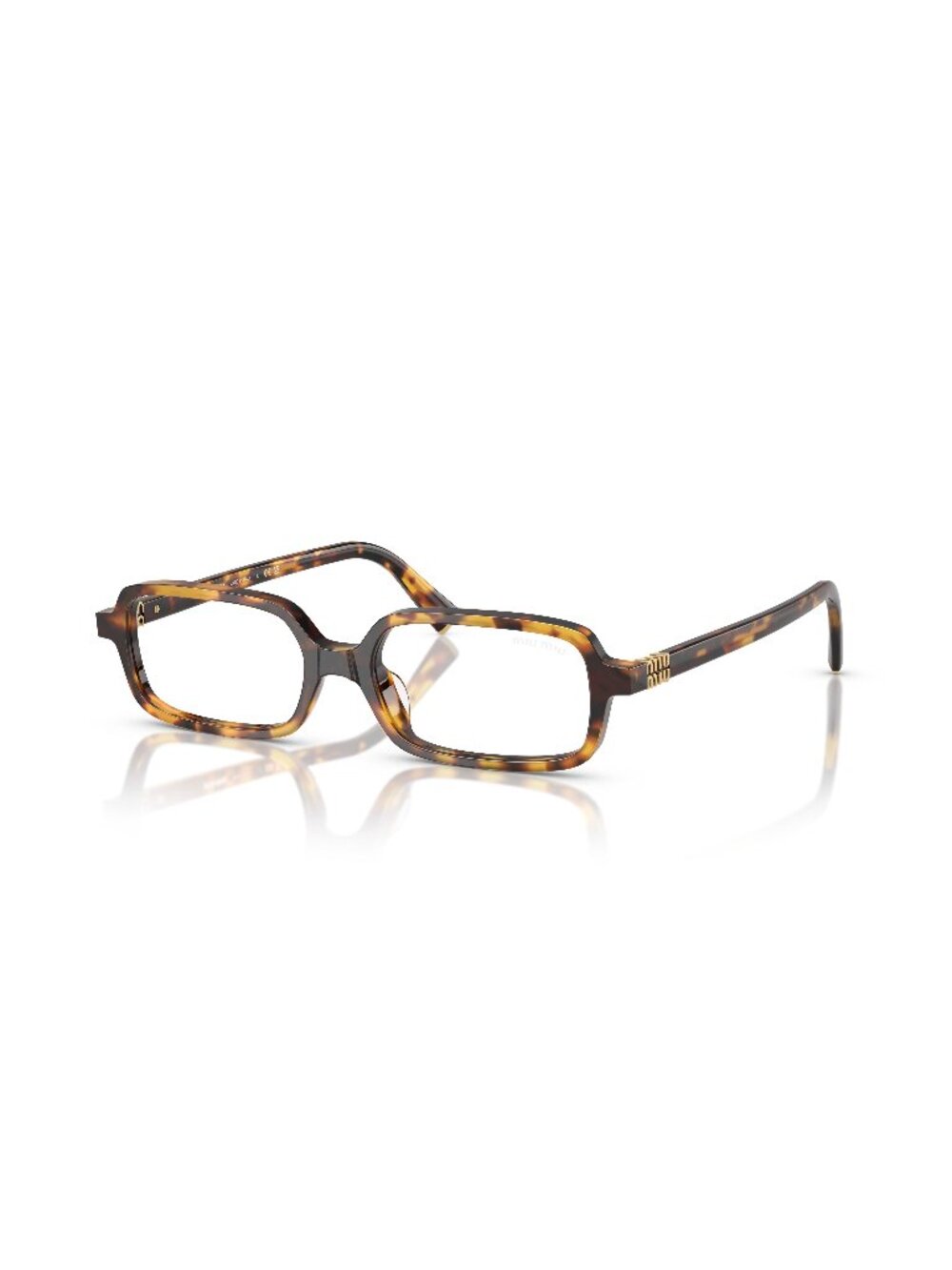 New Miu Miu Women's Sunglasses Havana Square Transparent Lens Acetate Frame MU